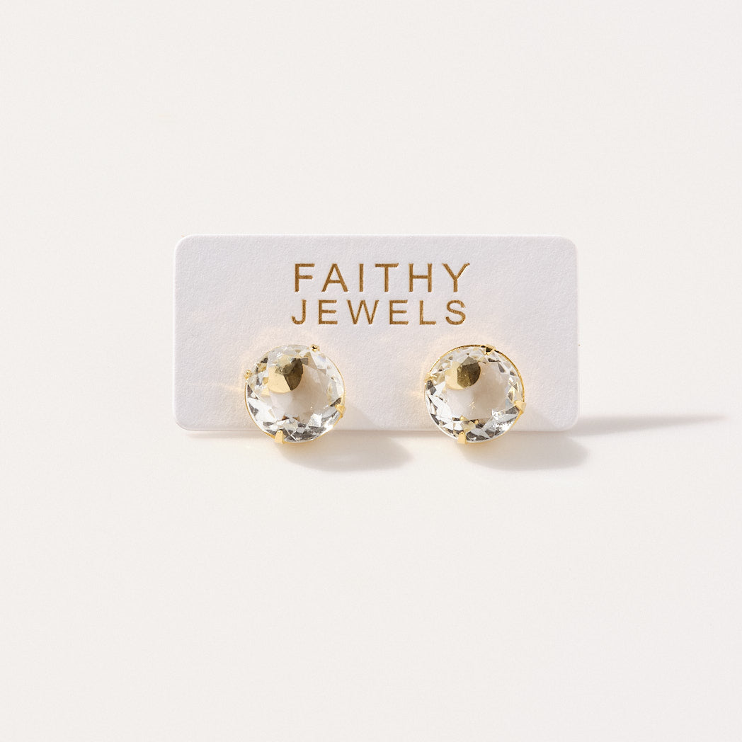 Olivia Stud Earrings in Crystal