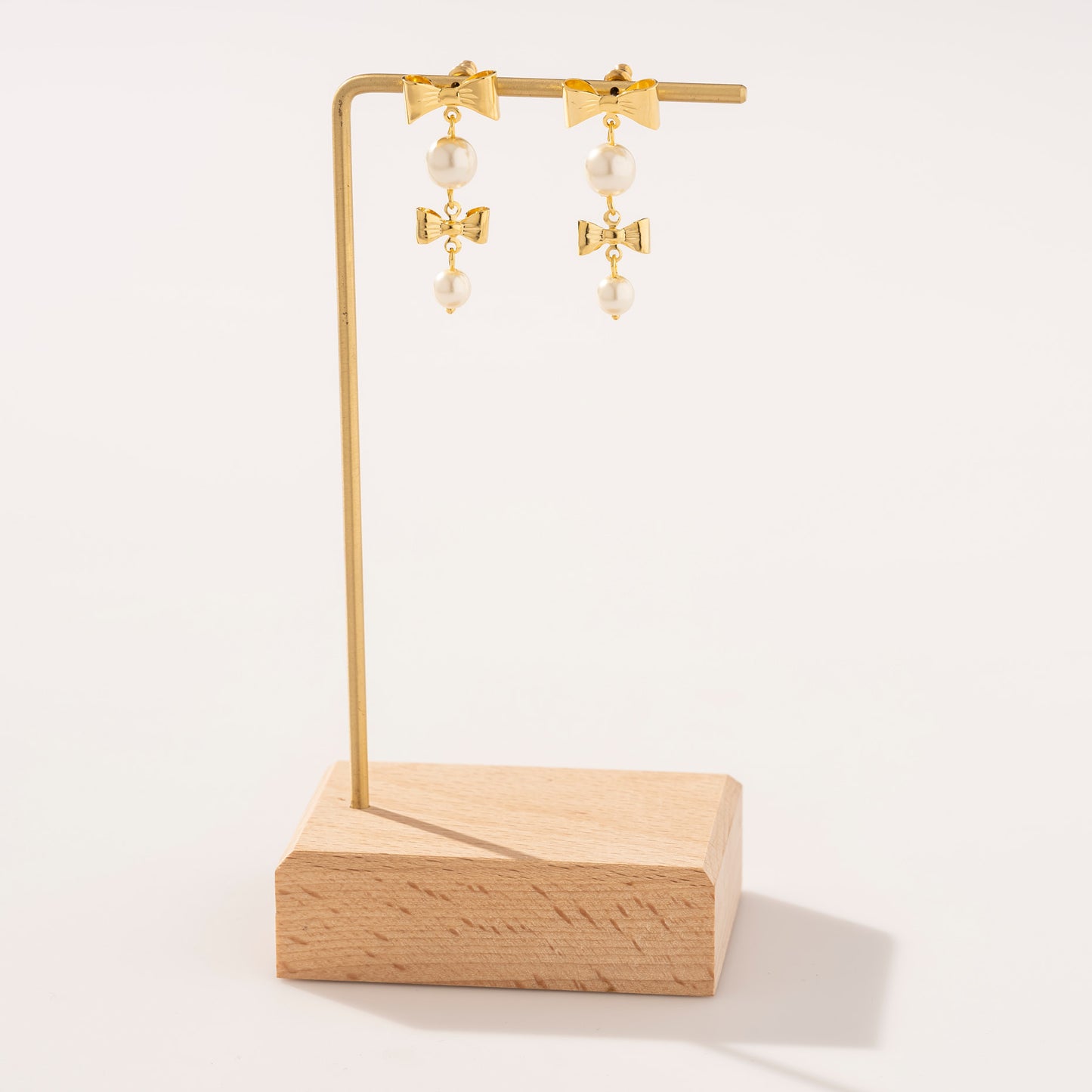 Double Bow Drop Earrings