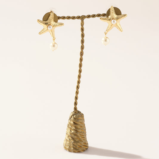 Pearl Starfish Earrings