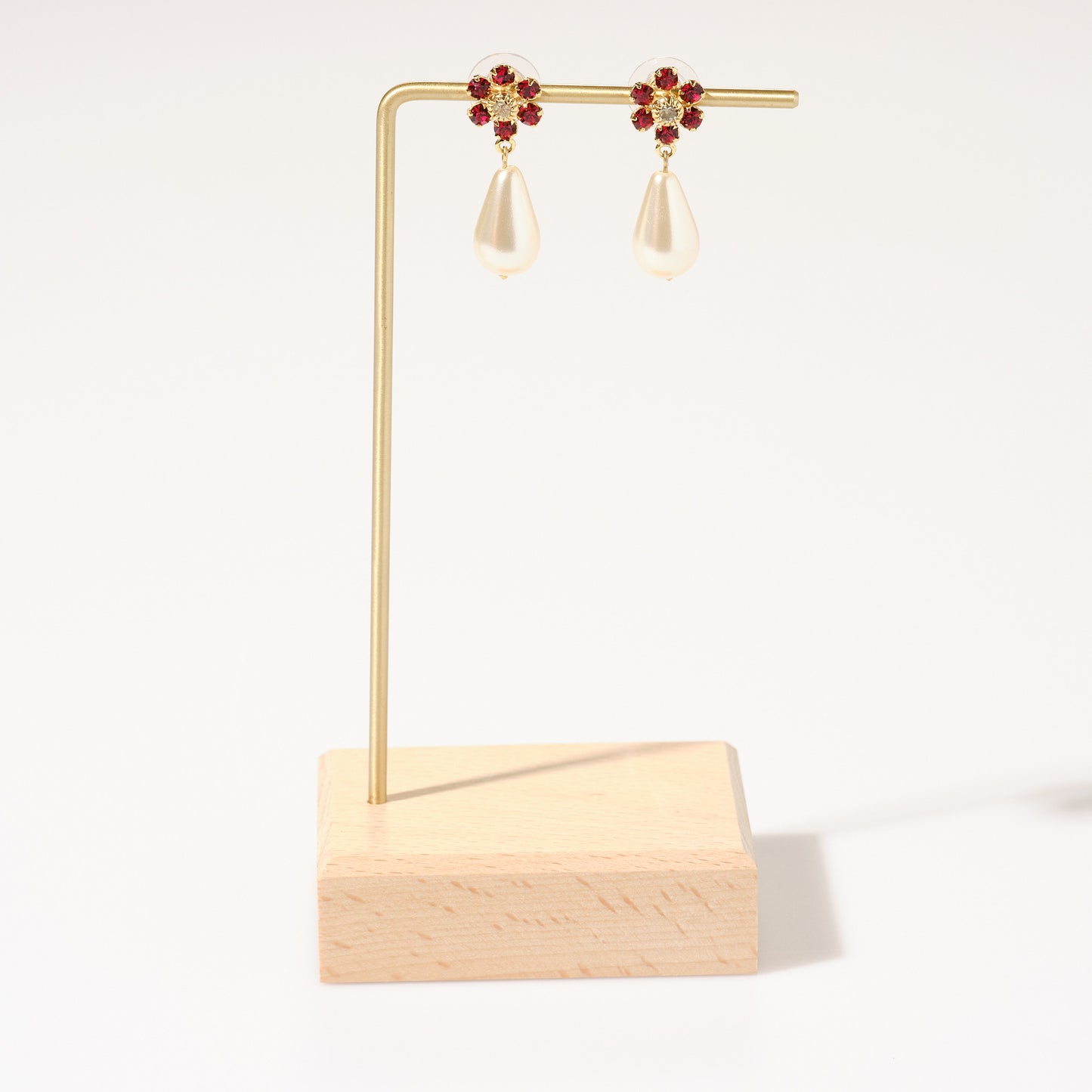 Ruby Daisy Drop Earring