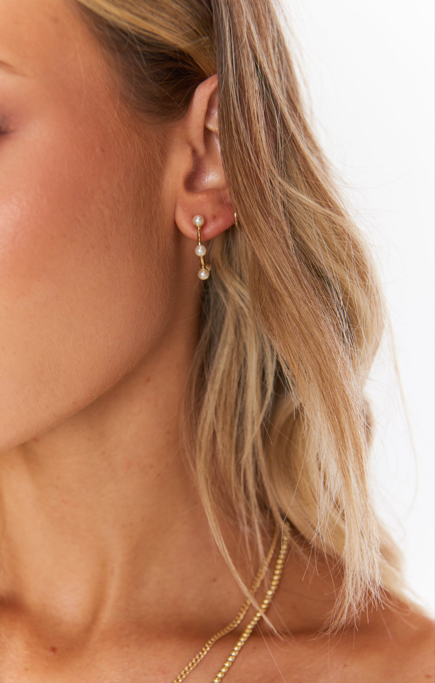 Mini Faith Pearl Hoop