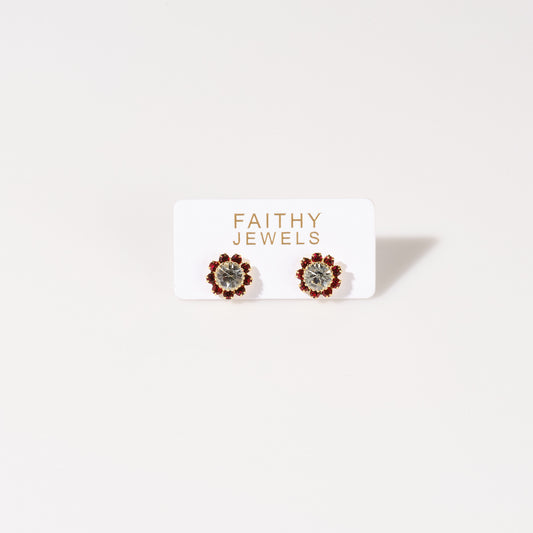 Ruby Daisy Earring