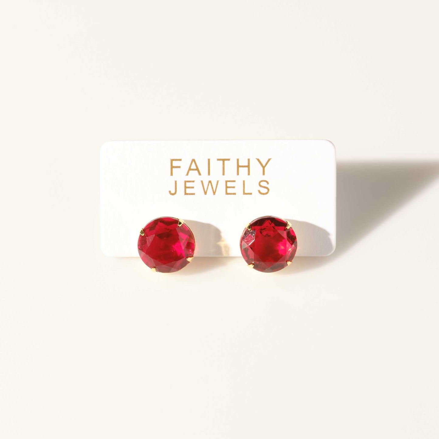 Olivia Stud Earrings in Ruby